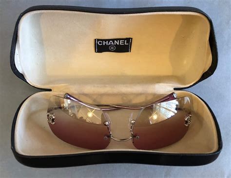 rimless sunglasses chanel|chanel vintage rimless cc sunglasses.